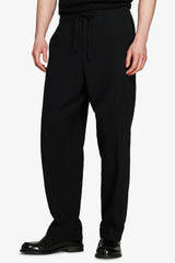Black linen blend trousers "Volume"