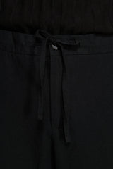 Black linen blend trousers "Volume"