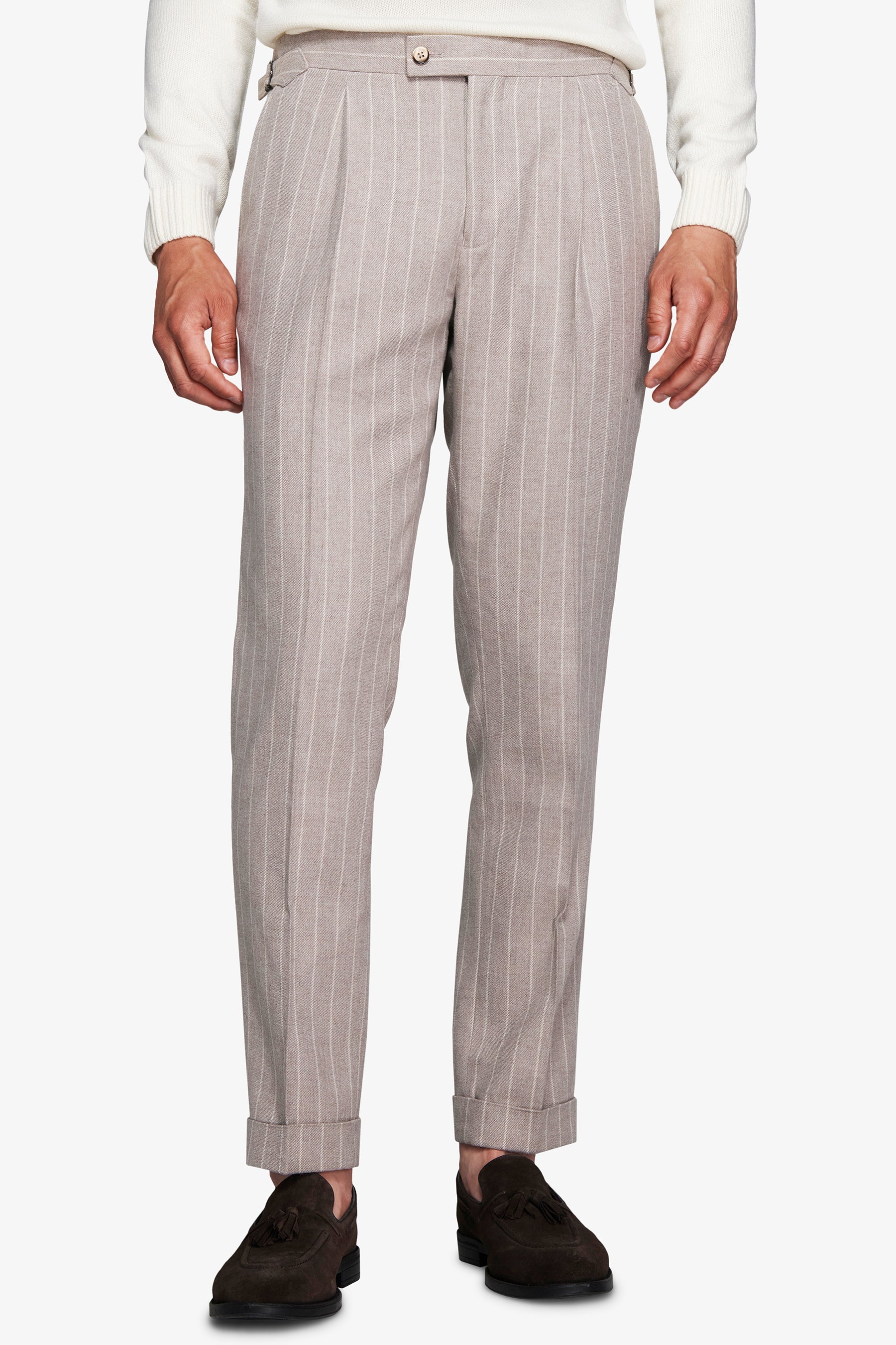 Pantaloni gessati tortora-Dan John