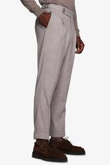 Pantaloni effetto flanella tortora-Dan John