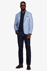 Giacca jersey Herringbone celeste-Dan John