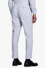 Pantaloni effetto flanella celeste-Dan John