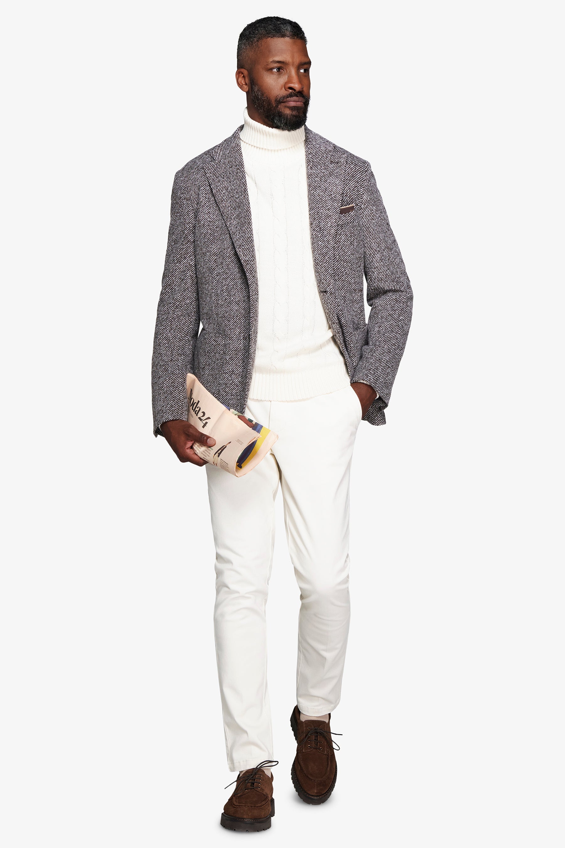 Giacca jersey diagonale tortora-Dan John