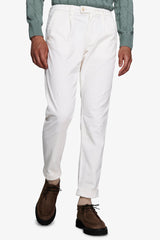Pantaloni velluto millerighe panna-Dan John