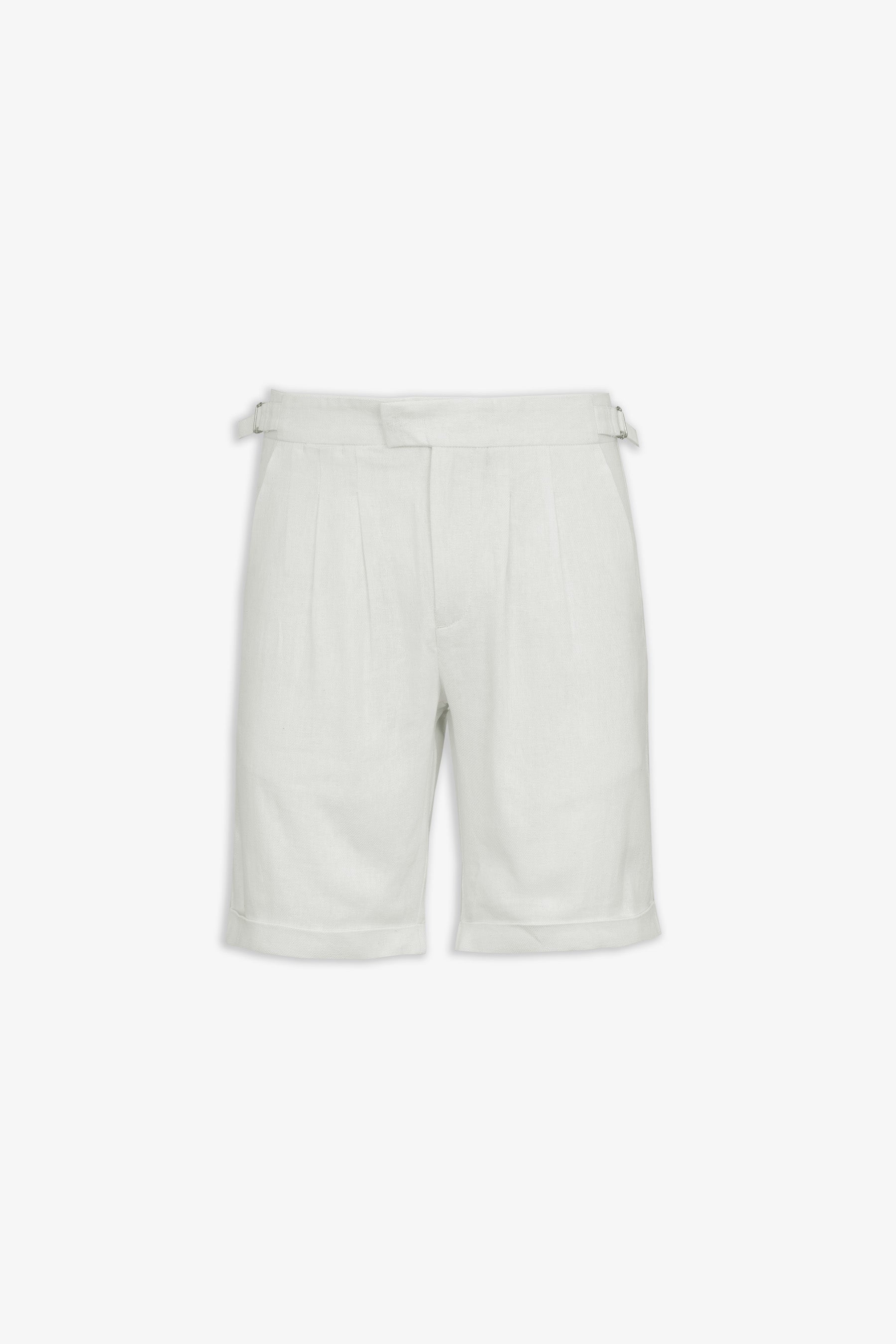Bermuda con cinturini armaturato bianco-Dan John