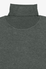 Basic green turtleneck sweater