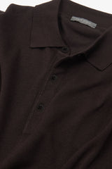 Knitted polo shirt with brown buttons