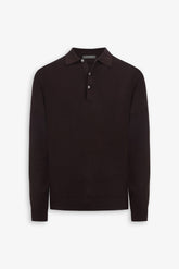 Knitted polo shirt with brown buttons
