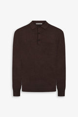 Knitted polo shirt with brown buttons