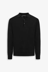 Knitted polo shirt with black buttons