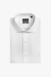 Slim white piquet shirt