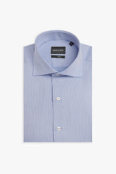 Slim light blue piqué shirt