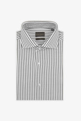 Slim gray textured striped shirt