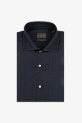 Slim denim effect gabardine shirt