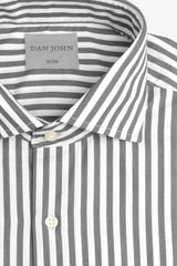 Camicia a righe medie grigia slim-Dan John