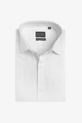 Slim plain white stretch shirt