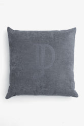 Large cushion with gray embroidery