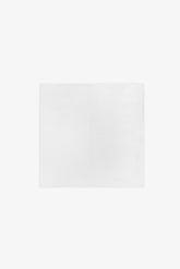 White clutch bag with tone-on-tone piping