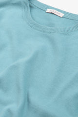 Maglia girocollo cotone turchese-Dan John