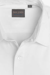 Camicia in micro armatura stretch bianca slim-Dan John