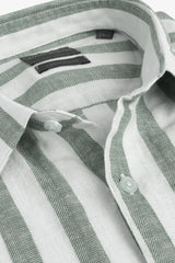 Camicia misto lino a righe larghe malva-Dan John