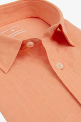 Camicia misto lino arancio-Dan John
