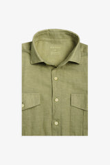 Camicia misto lino con tasche sul petto militare-Dan John