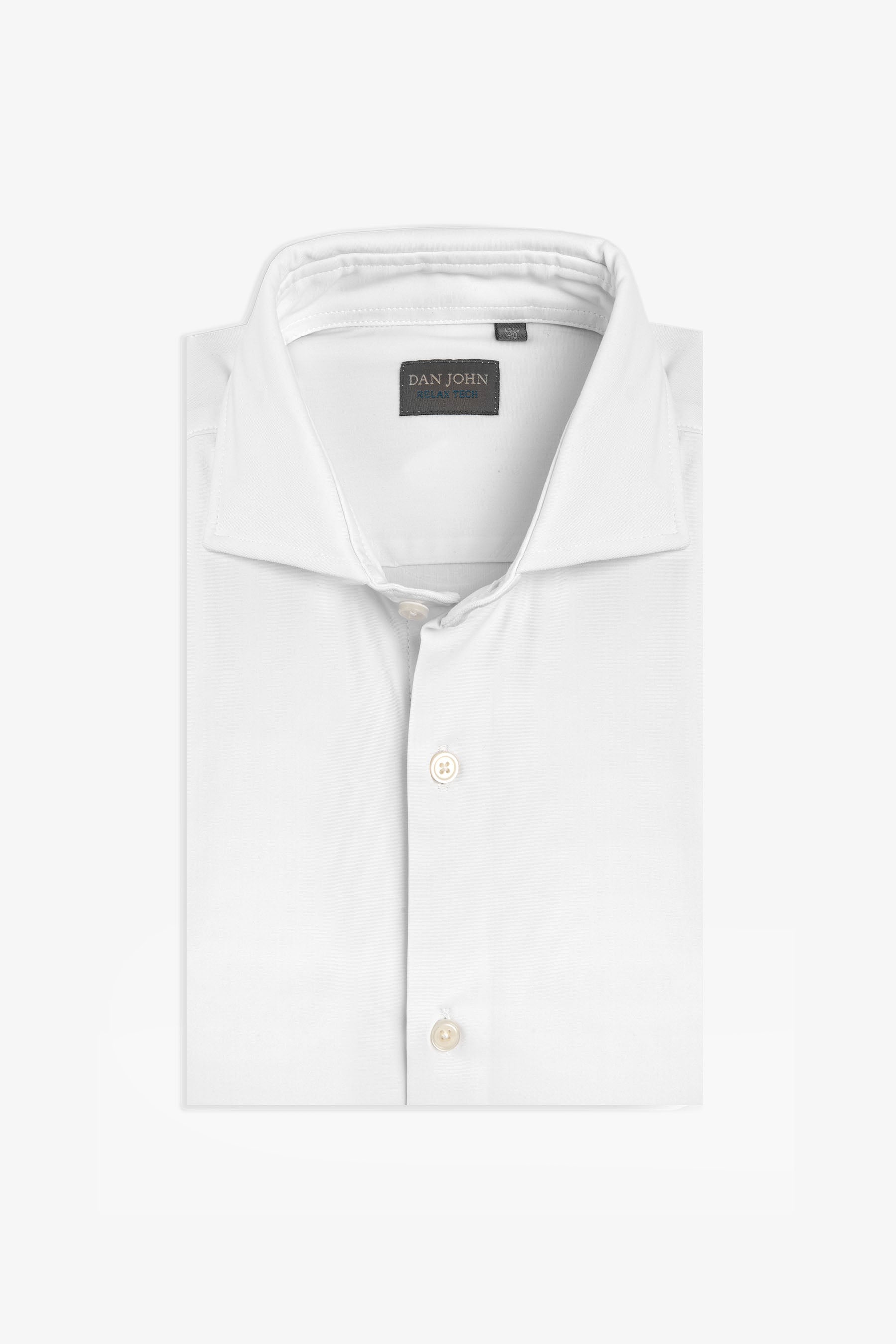 Camicia relax tech bianca slim-Dan John