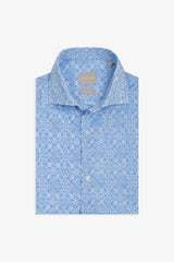 Camicia stampa geometrica celeste-Dan John