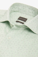 Camicia stampa geometrica menta-Dan John