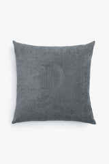 Cuscino medium con ricamo grande grigio-Dan John