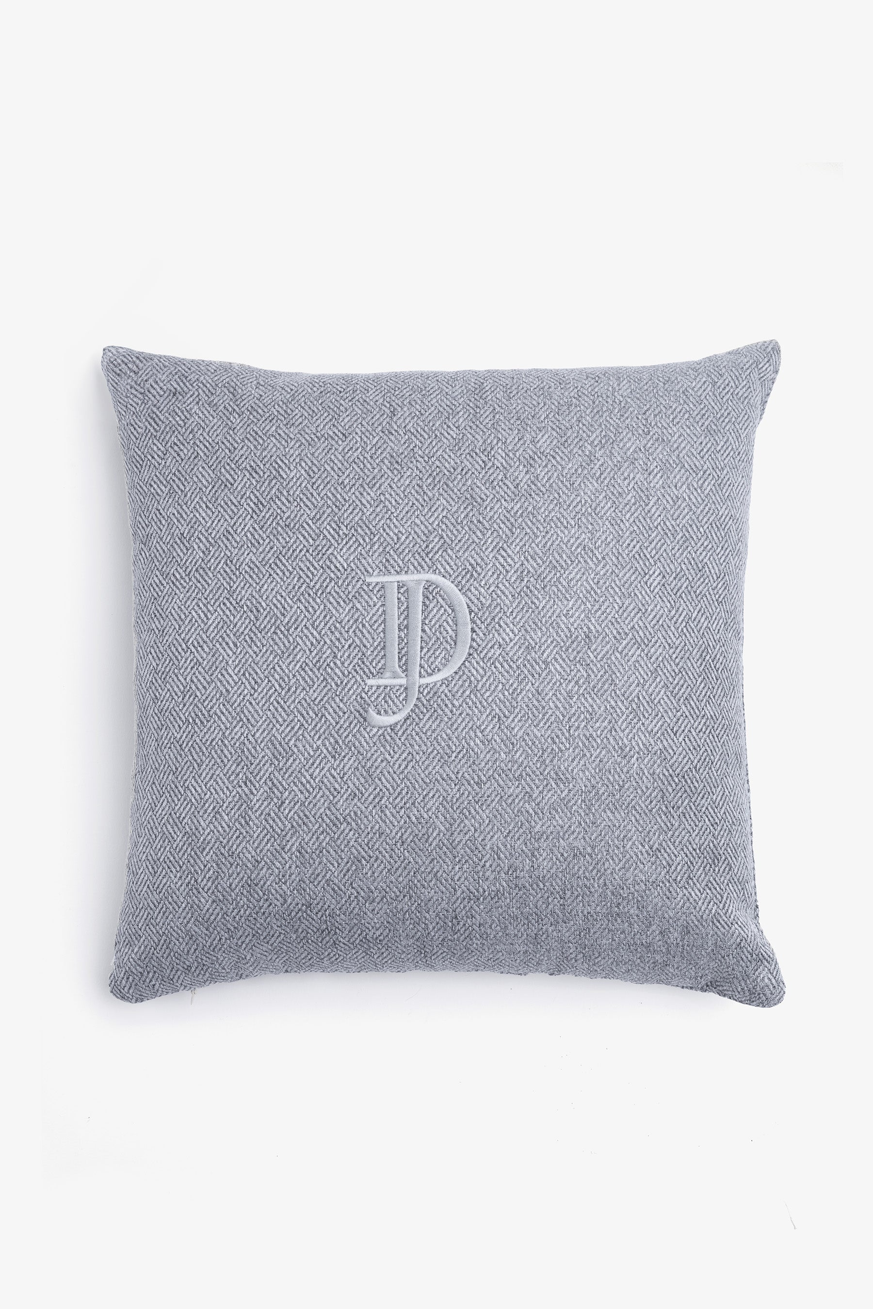 Cuscino medium con ricamo piccolo grigio-Dan John