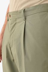 Pantalone da abito tela paracadute verde malva slim-Dan John