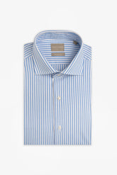 Light blue striped textured shirt