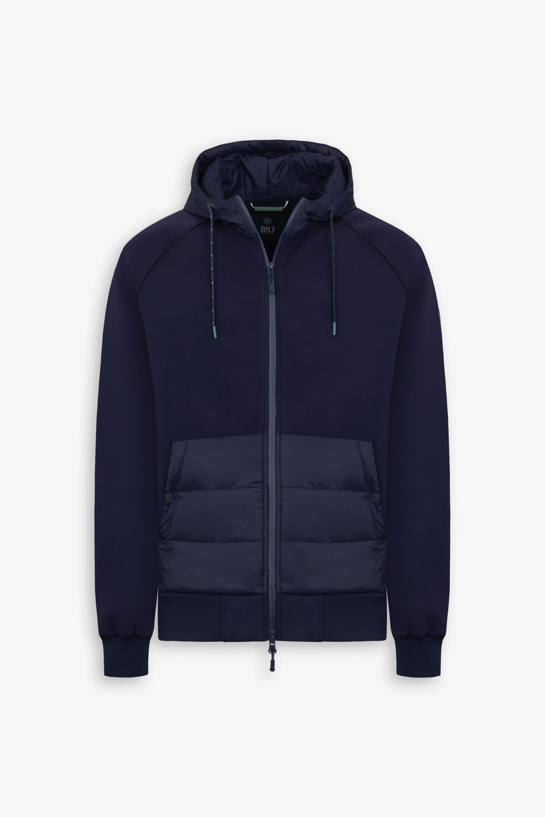 Felpa full zip bimaterica DNJ blu-Dan John