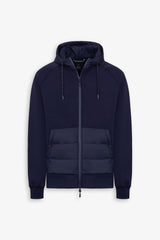 Felpa full zip bimaterica DNJ blu-Dan John