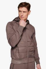 Felpa full zip bimaterica DNJ fango-Dan John
