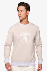 Felpa girocollo con logo DNJ mastice-Dan John