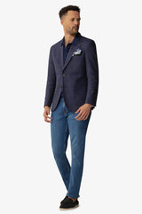 Giacca a quadri blu slim-Dan John