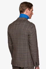 Giacca da abito fantasia overcheck castagna slim-Dan John