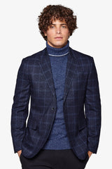 Giacca overcheck micro bouclè navy-Dan John