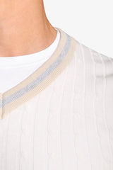 Gilet treccia e costa DNJ off white-Dan John