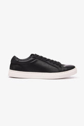 Black eco-leather sneakers