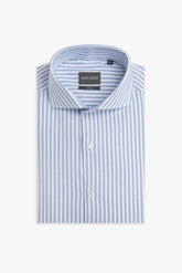 Slim light blue striped structured shirt