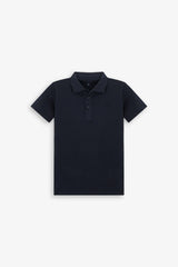 Kids' blue piquet polo shirt