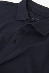 Kids' blue piquet polo shirt