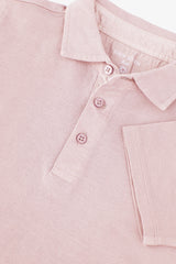 Kids' pink piquet polo shirt