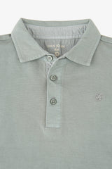 Kids' sage pique polo shirt