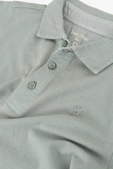 Kids' sage pique polo shirt