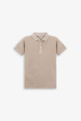 Kids' dove gray piquet polo shirt